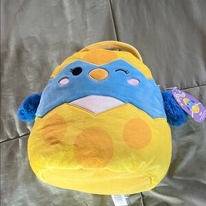 Squishmallows Blue and Yellow Plush Backpack